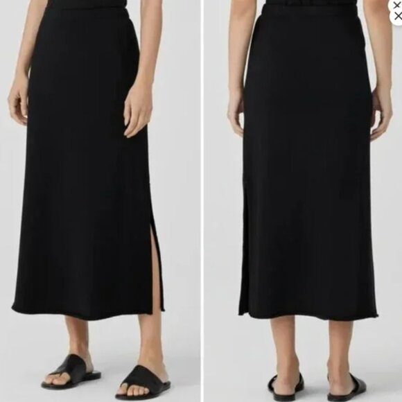 Eileen Fisher Dresses & Skirts - Eileen Fisher Black Midi Slip Skirt Size M
